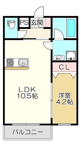 エマイユ鴻池 ｜大阪府東大阪市中鴻池町2丁目(賃貸アパート1LDK・2階・35.96㎡)の写真 その2