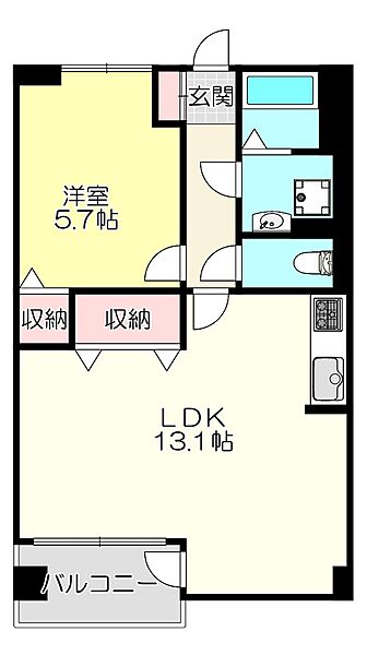 ウインズコート高井田 ｜大阪府東大阪市高井田西6丁目(賃貸マンション1LDK・4階・48.60㎡)の写真 その2