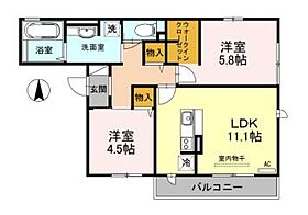 セクレール北本町C棟  ｜ 大阪府八尾市北本町4丁目11-5（賃貸アパート2LDK・1階・56.05㎡） その2