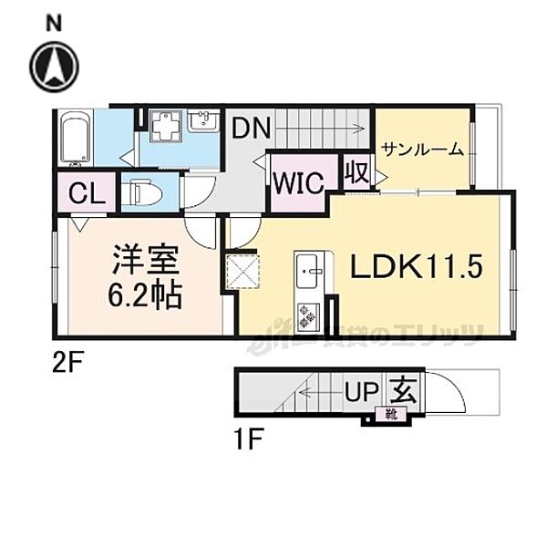 グレイス大和小泉 201｜奈良県大和郡山市小泉町(賃貸アパート1LDK・2階・50.96㎡)の写真 その2