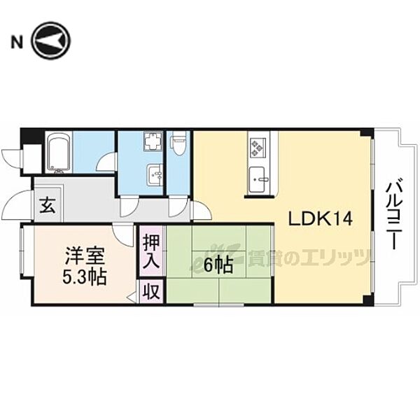 奈良県橿原市木原町(賃貸マンション2LDK・2階・56.00㎡)の写真 その2