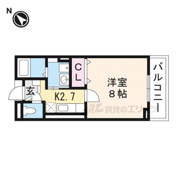 大阪府枚方市山之上２丁目(賃貸アパート1K・1階・27.53㎡)の写真 その2