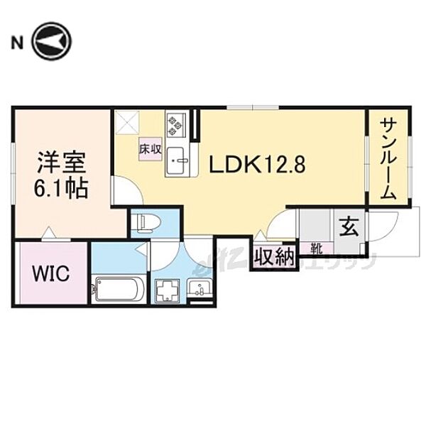 奈良県桜井市大字三輪(賃貸アパート1LDK・1階・50.13㎡)の写真 その2