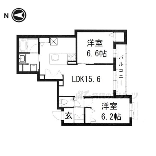 Ｓｔｅｌｌａ 201｜奈良県大和郡山市茶町(賃貸マンション2LDK・2階・62.92㎡)の写真 その2