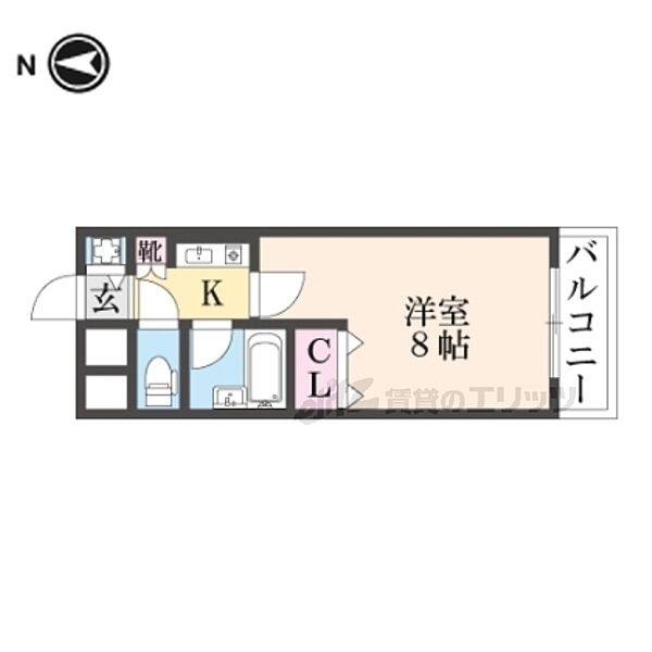 奈良県生駒市東新町(賃貸マンション1K・6階・25.60㎡)の写真 その2