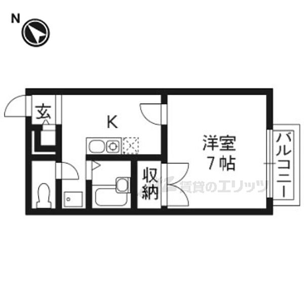 プレジール葉月 201｜大阪府枚方市長尾家具町３丁目(賃貸アパート1K・2階・23.18㎡)の写真 その2