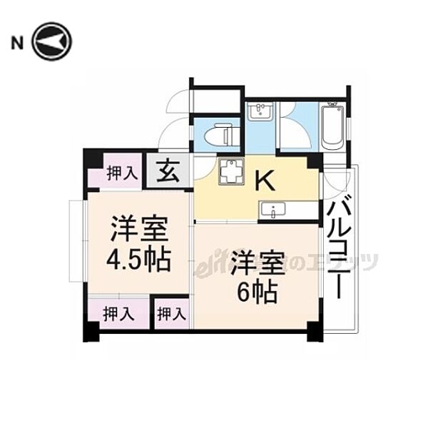 奈良県大和高田市甘田町(賃貸マンション2K・3階・33.09㎡)の写真 その1