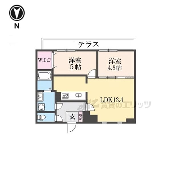 ＷｉｎｄＢｅｌｌ出口 102｜大阪府枚方市出口５丁目(賃貸アパート2LDK・1階・52.39㎡)の写真 その2