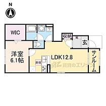 プラシード 101 ｜ 奈良県大和郡山市額田部北町（賃貸アパート1LDK・1階・50.13㎡） その2