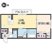 ジューンベリーガーデン 203 ｜ 奈良県奈良市三条桧町（賃貸アパート1LDK・2階・43.93㎡） その2