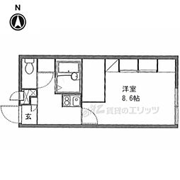 JR桜井線 京終駅 徒歩11分の賃貸アパート 2階1Kの間取り