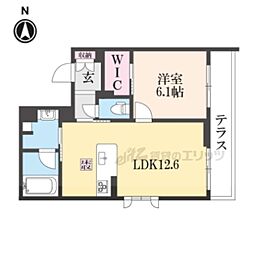 グラン フェリシア 1LDKの間取図画像