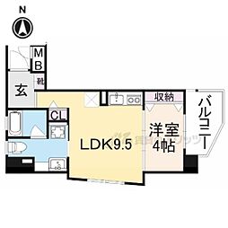 グランスター大宮 4階1LDKの間取り