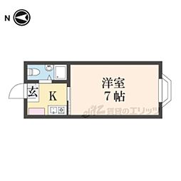 ジャンギャバン新大宮 2階1Kの間取り