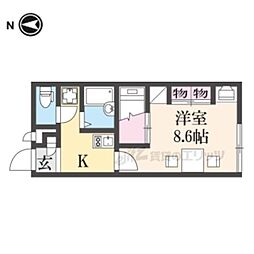 レオパレスフレンズ 1Kの間取図画像