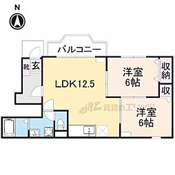 ロジュマンMTO 2LDKの間取図画像
