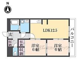グランドハイツ森川 2LDKの間取図画像