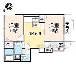 ローレルハウス 2DKの間取図画像