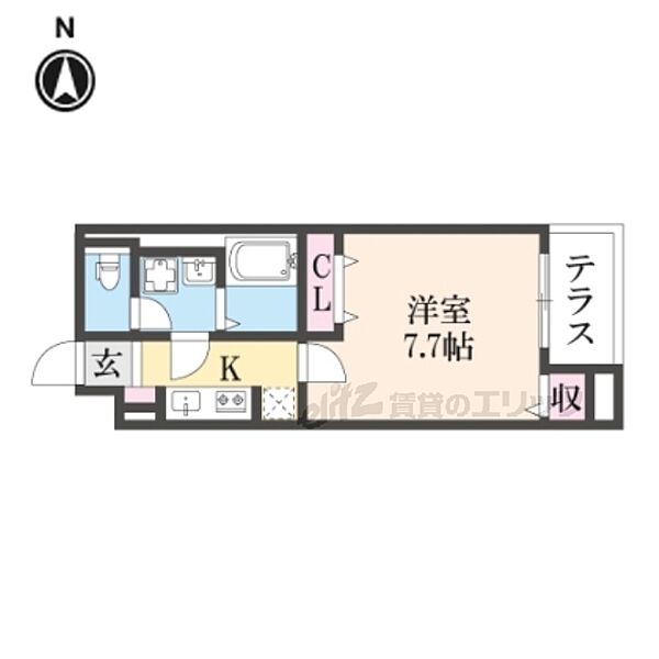 奈良県天理市川原城町(賃貸マンション1K・1階・27.68㎡)の写真 その2