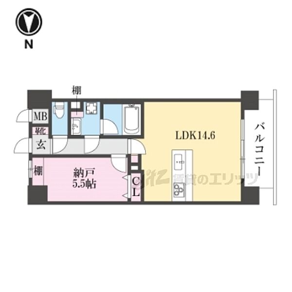 奈良県奈良市西大寺南町(賃貸マンション1LDK・3階・49.00㎡)の写真 その2