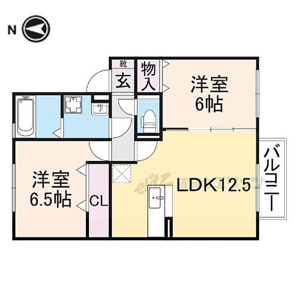 奈良県香芝市穴虫(賃貸アパート2LDK・2階・57.93㎡)の写真 その2