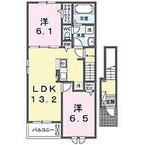 ラ　メゾン豊城Ａ 201 ｜ 群馬県伊勢崎市豊城町2319-1（賃貸アパート2LDK・2階・59.55㎡） その2