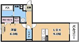 BRANSIA膳所 3階1LDKの間取り