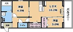 BRANSIA瀬田 2階2LDKの間取り