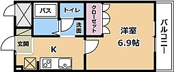 K-ハウス 2階1Kの間取り