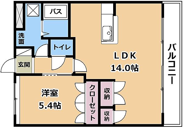 フォレストガーデン ｜滋賀県守山市古高町(賃貸マンション1LDK・2階・45.30㎡)の写真 その2