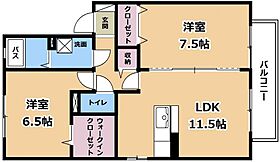 Radix Tauchi　II  ｜ 滋賀県草津市東草津2丁目（賃貸アパート2LDK・2階・59.98㎡） その2