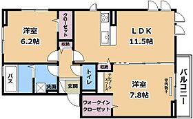 グランコンフォール神ノ川  ｜ 滋賀県栗東市大橋5丁目（賃貸アパート2LDK・2階・58.37㎡） その2