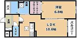 ヴェールフォンセ 1階1LDKの間取り