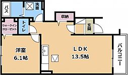 クリアネスY-I 1階1LDKの間取り
