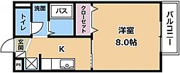 サープラス池田II 2階1Kの間取り