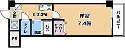 レイクヴュー堅田 1Kの間取図画像
