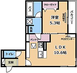 CHAINON 1LDKの間取図画像