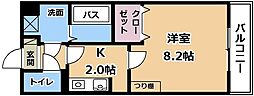 GROOVE南草津2 1Kの間取図画像