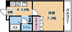 ドリームタウン 1Kの間取図画像