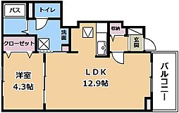 ラーマ2 1LDKの間取図画像