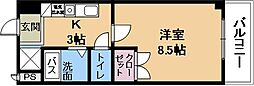 カーサ・ソラッツオ 1Kの間取図画像