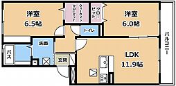 レークシティ 2LDKの間取図画像