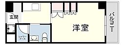 芦屋精道町アネックス 4階ワンルームの間取り