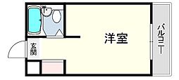ダイドーメゾン苦楽園 ワンルームの間取図画像