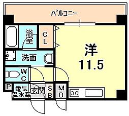 西宮アネックス ワンルームの間取図画像