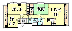 ジュエルコート甲子園口2 3LDKの間取図画像