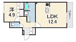 casadeoliva 1LDKの間取図画像