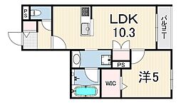 FOREST MONZENCHO EAST 1LDKの間取図画像