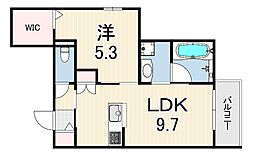 FOREST MONZENCHO EAST 1LDKの間取図画像