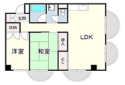 メゾン上甲東園 2LDKの間取図画像
